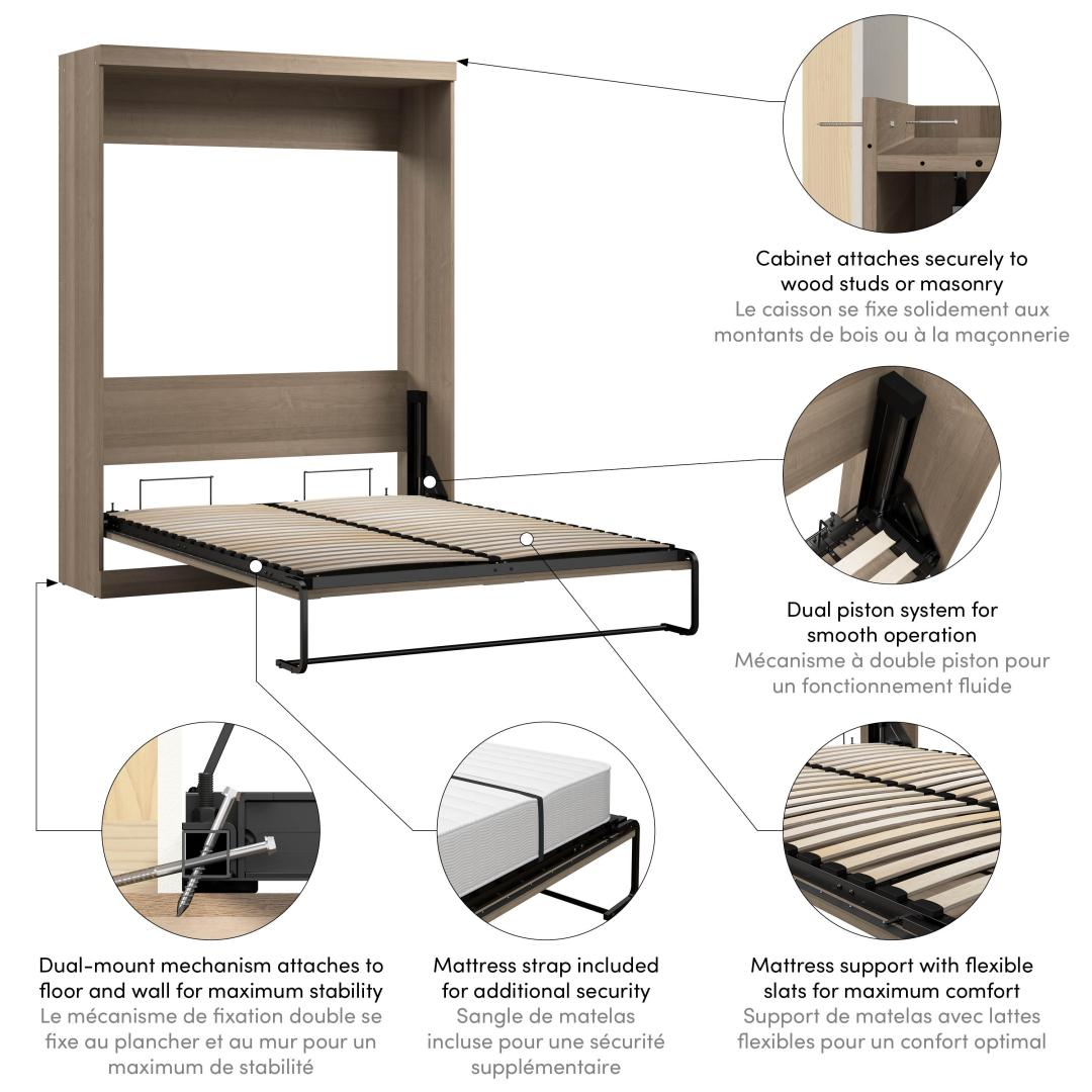 Bedroom furniture folding murphy bed mechanism wall storage bed