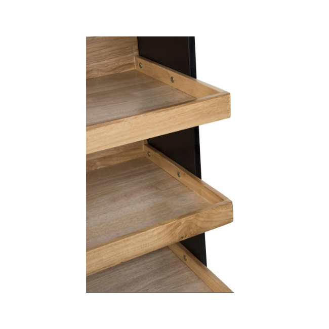 Customized Movable Reclaimed Wood 5 Tier Pastry Display Riser Gondola shelves display shelving