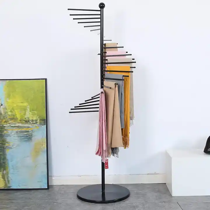 Scarf Display Rack Spinner Display Rack For Belt Shawl Hijab Storage Stand For Retail Store Clothing Store