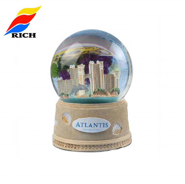 Dubai Cheap Polyresin Custom Snow Globe Kit Glass Souvenir Custom Made Wooden Base