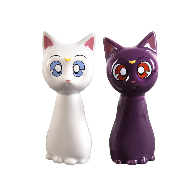 decorative custom cute cats ceramic salt and pepper shakers set wholesale