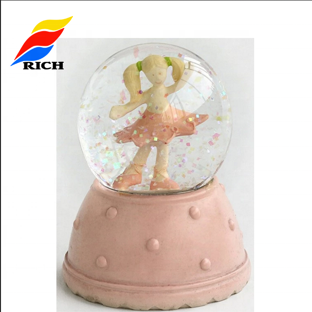 Resin custom human girls snow globe souvenir snowball