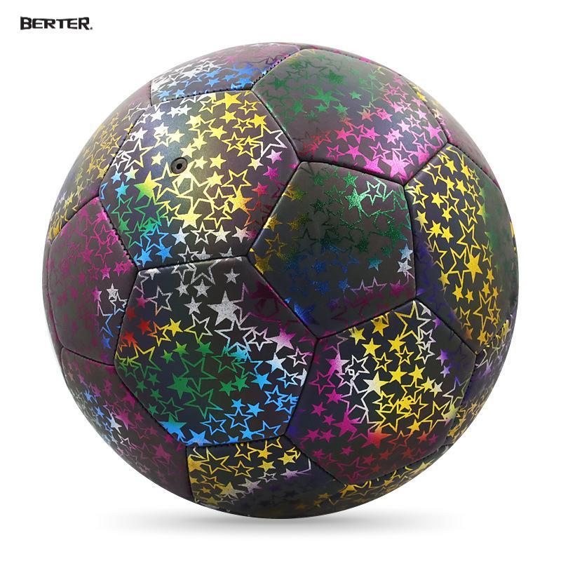 All over the web Hot sale High profit Reflective Holographic PU Machine stitched Soccerball training game Gift Football Balls