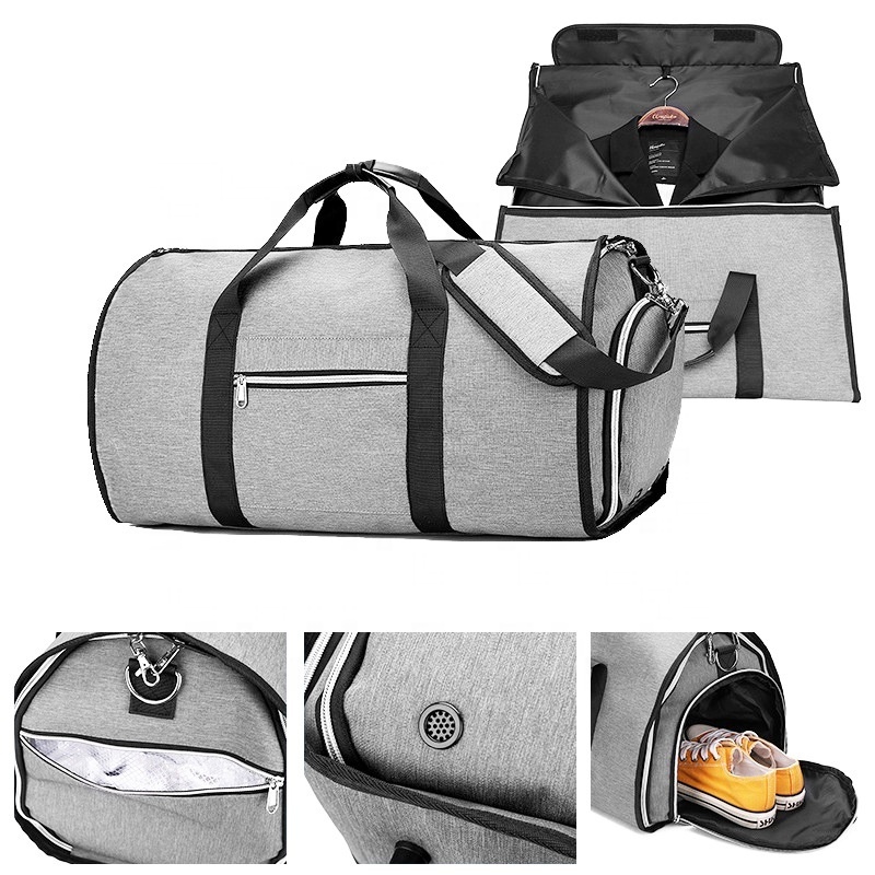 Portable Foldable Outdoor Travel Carry On Garment Bags Waterproof Duffle Bag with Shoe Compartment