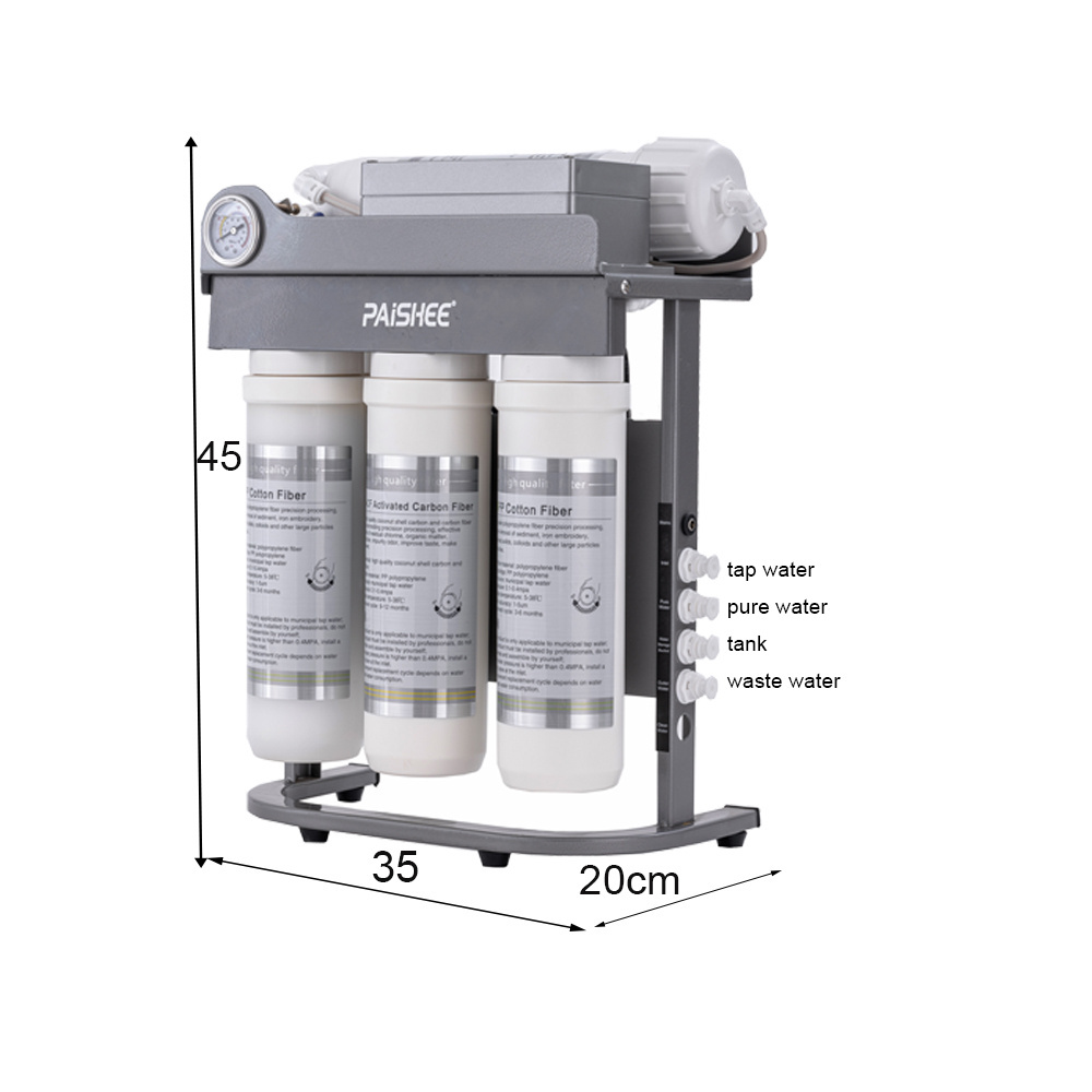 RO100G RO System Auto Clean Reverse Osmosis KDF GAC Alkaline Water Filter US Technology Purifier for Home Use Electric