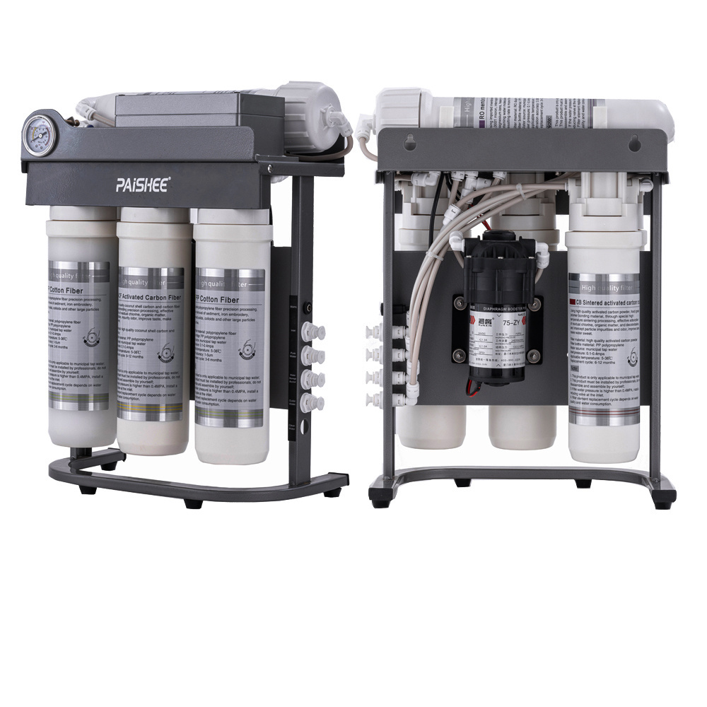 RO100G RO System Auto Clean Reverse Osmosis KDF GAC Alkaline Water Filter US Technology Purifier for Home Use Electric