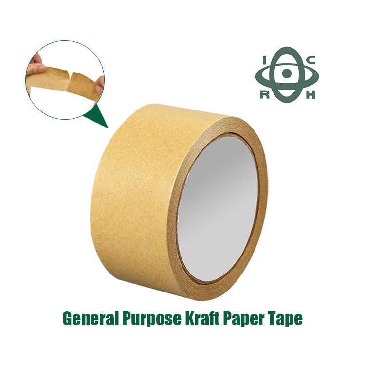 Biodegradable Paper Adhesive Reinforced Activated Water lined Active Roll Water Kraft Paper Tape Waterproof tape