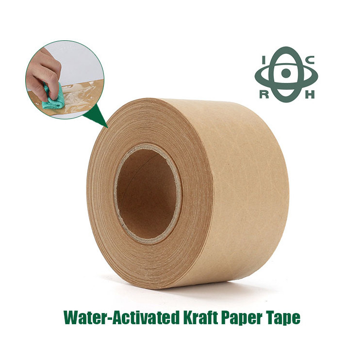 Biodegradable Paper Adhesive Reinforced Activated Water lined Active Roll Water Kraft Paper Tape Waterproof tape