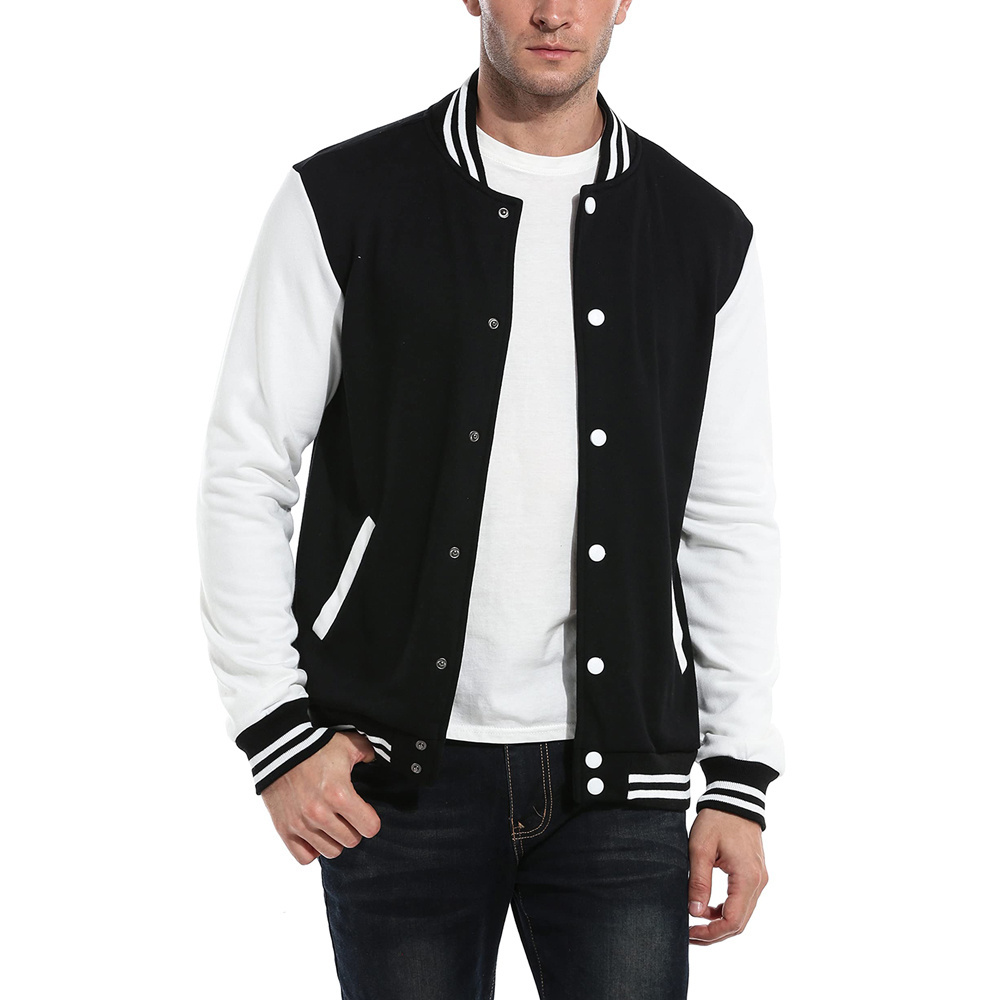 Wholesale Men Fashion Blank Varsity Baseball Sport Wear Jackets Causal Slim Fit Cotton Bomber Jacket