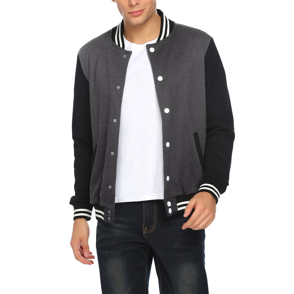 Wholesale Men Fashion Blank Varsity Baseball Sport Wear Jackets Causal Slim Fit Cotton Bomber Jacket