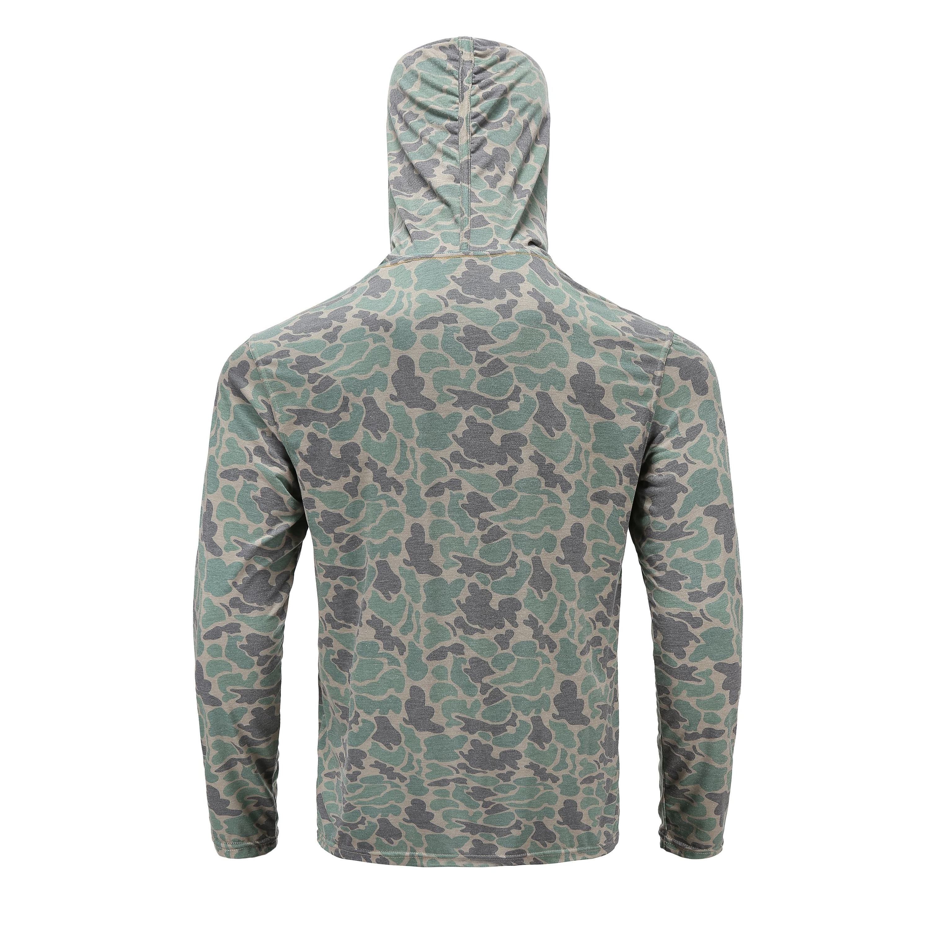 Wholesale Camo Fishing Shirts With Hood Sublimated Long Sleeve Fishing Shirts Marshwear Fishing Shirt