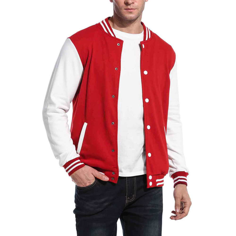 Wholesale Men Fashion Blank Varsity Baseball Sport Wear Jackets Causal Slim Fit Cotton Bomber Jacket