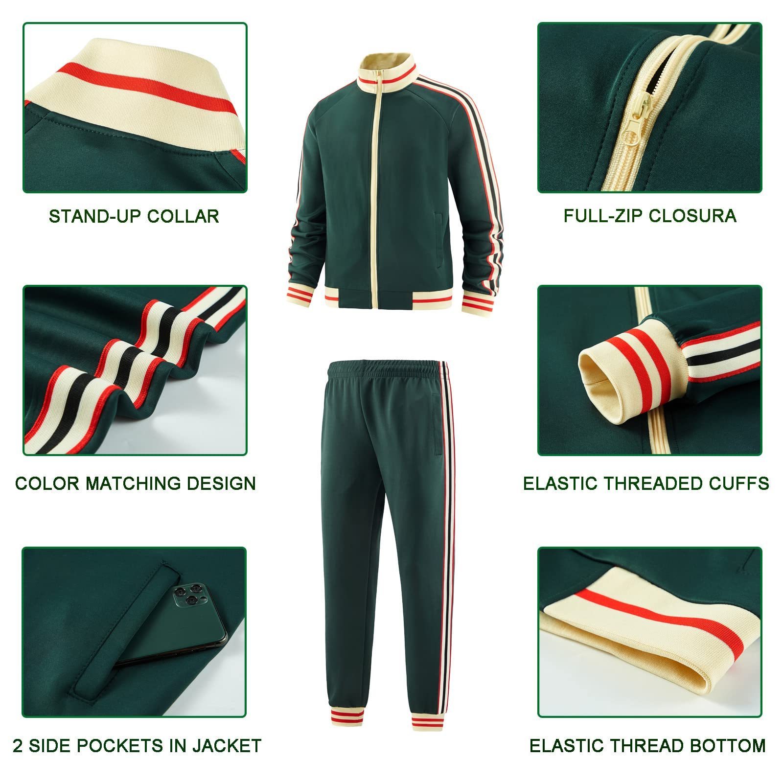 Custom Unisex Long Sleeve Full-zip Sweatsuit Tracksuits Jackets And Pants 2 Piece Outfits Joggers Polyester Track Suits