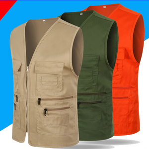 Custom Logo Outdoor Men Multi Pockets Fly Fishing Vest Waistcoats Vestes Homme Cuir Cargo Work Photographer Fisher Man Vest