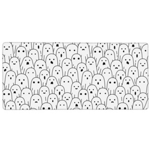 Halloween Ghosts Gaming Mouse Pad XL, Extended Stitched Edges Mousepad Long Non-Slip Rubber Base Mice Pad35.5x16 Inch