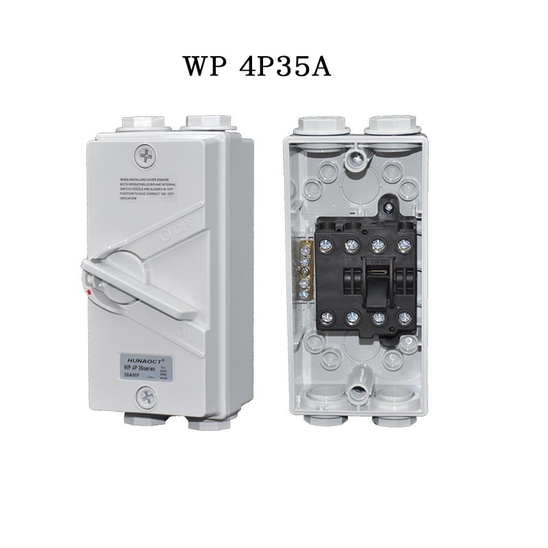 Internal Battery Isolating Switch IP65 Weatherproof DC 500V 4P 20A