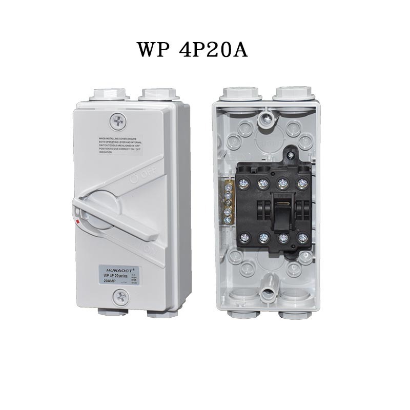 Internal Battery Isolating Switch IP65 Weatherproof DC 500V 4P 20A