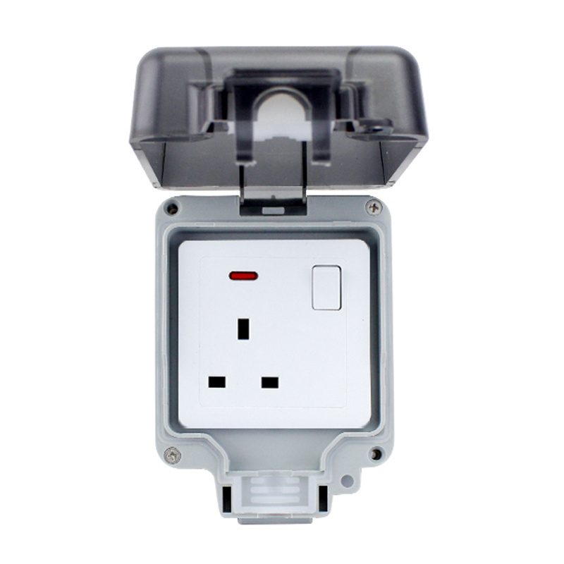 Outdoor Waterproof Dust-proof Splash-proof Residential Sockets Switch With Leak-proof Waterproof Box Protection Cover Ip66