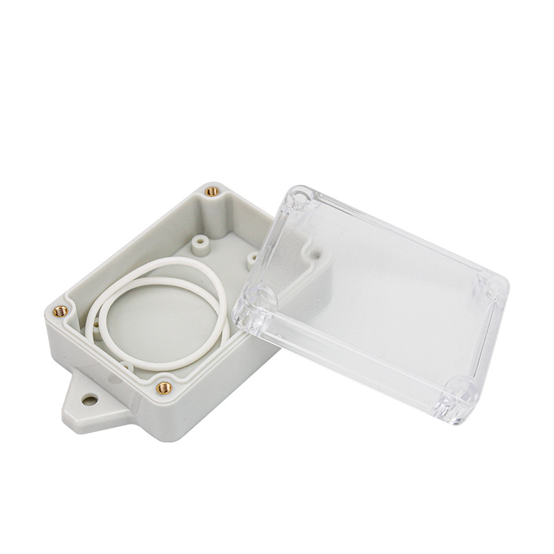 Transparent lid waterproof plastic outdoor projector enclosure with flange