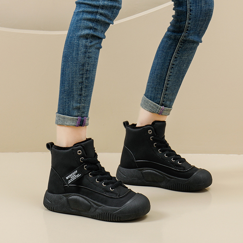 New Velvet Thick-soled High-top Boots Autumn Ugly Cute Casual Retro Boots for women