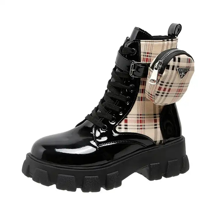 custom Women Pocket Bag Boots Platform Boots China Large Size 35-43 Round Head Platform women boots