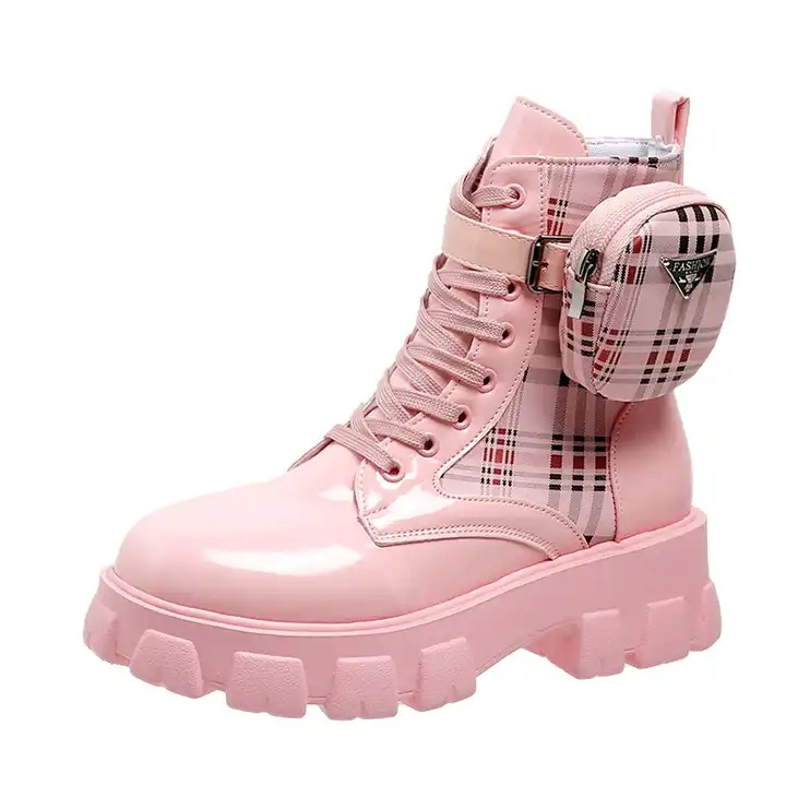 custom Women Pocket Bag Boots Platform Boots China Large Size 35-43 Round Head Platform women boots