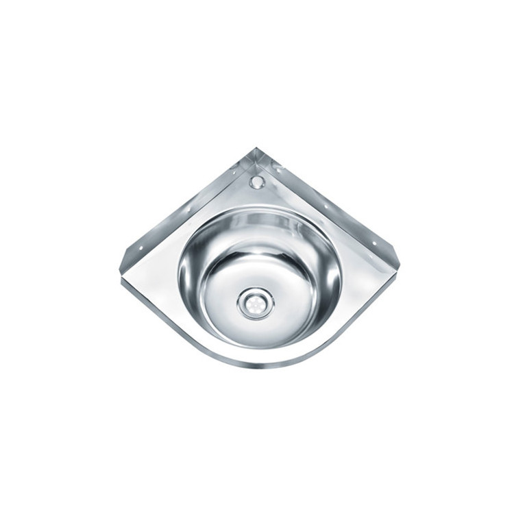 Corner Style triangular stainless steel wall hanging vessel utility freestanding sink