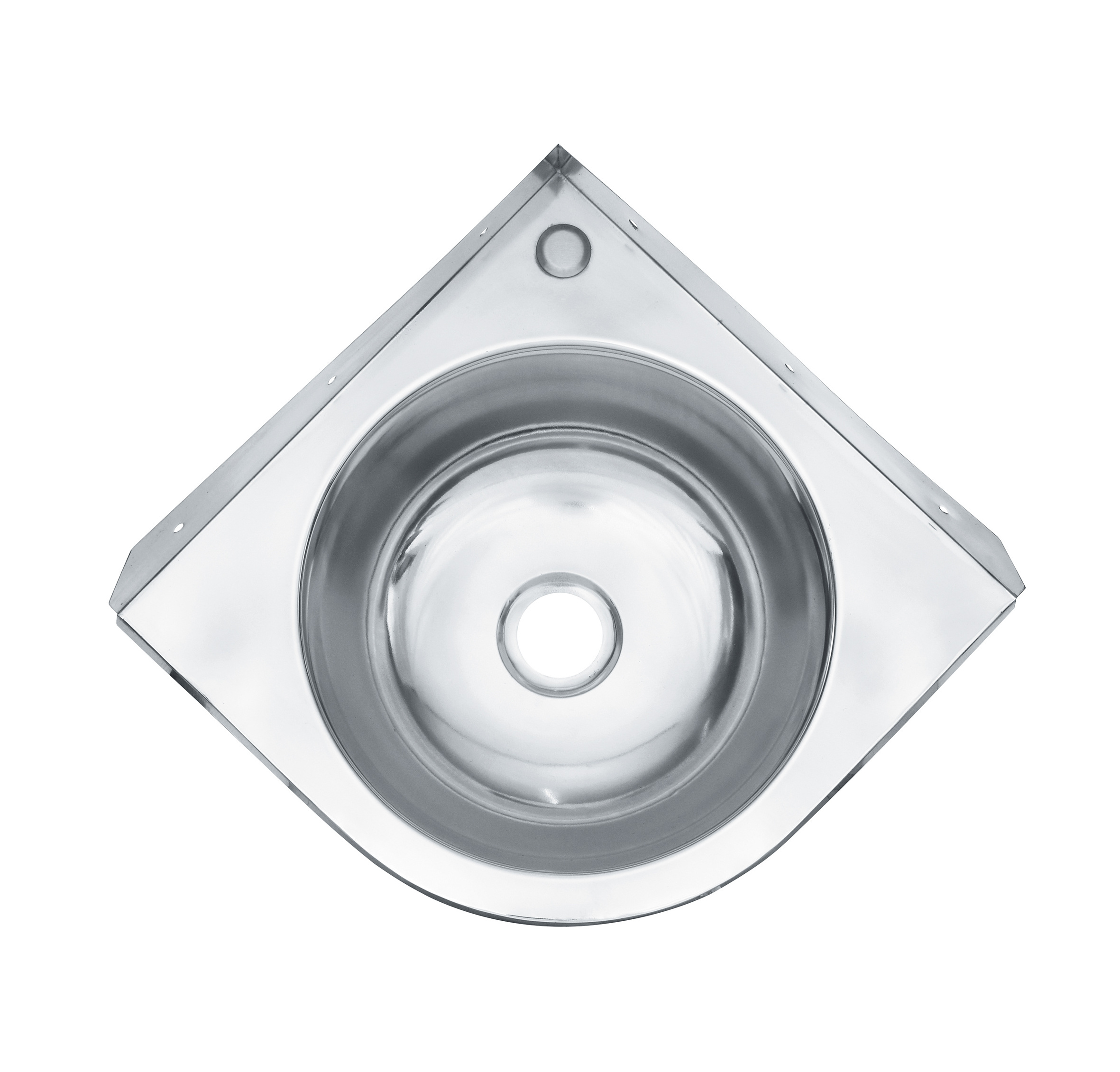 Corner Style triangular stainless steel wall hanging vessel utility freestanding sink