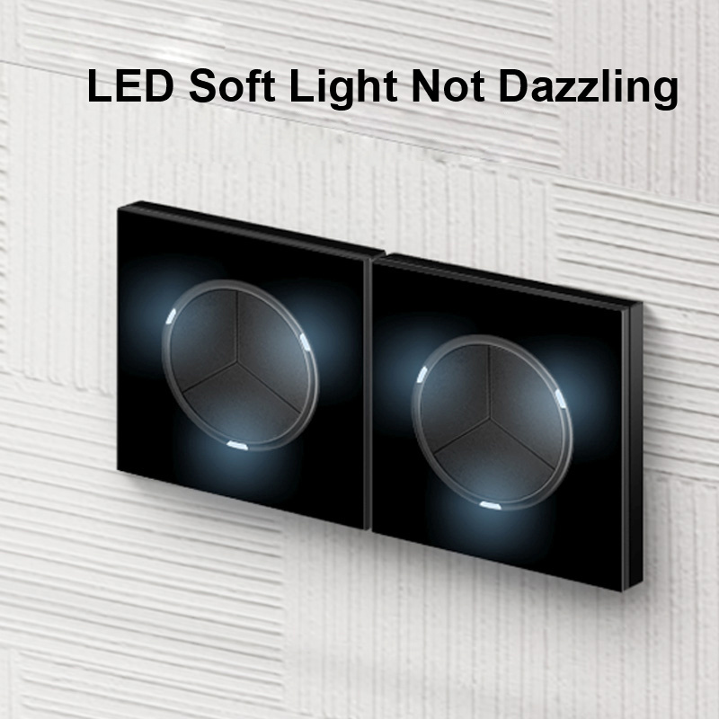 Luxury Tempered Glass Switch Panel Modular Wall Light Switches and Sockets EU Power Electric Wall Switch For Home Hotel