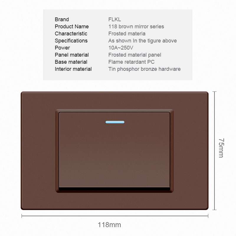 118mm Brown Plastic Home Appliance South American Smart Plug Socket Us Wall Outlet Socket And Switch 118 Wall Switch