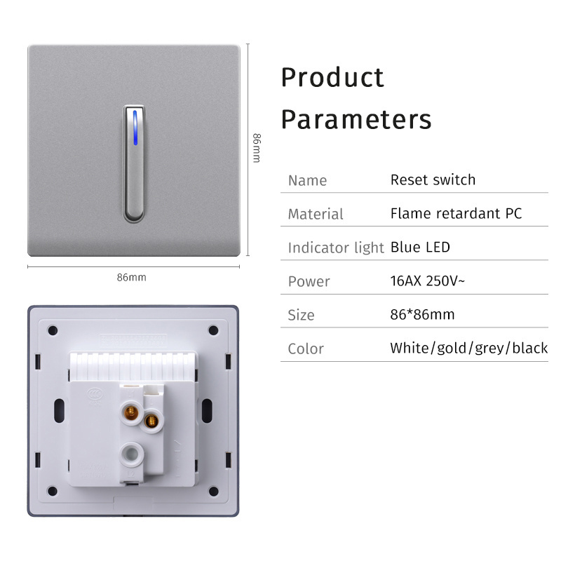 K13 Wall Mounted Plastic Grey Color One Gang 1gang 2way open box Switch with Indicator Surface mounted switch