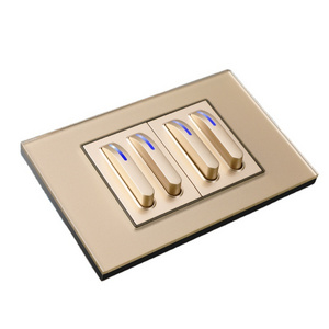 118mm Gold Vietnam Armenia Piano Button Glass Switch and socket 118 american sockets and switches electrical piano light switch