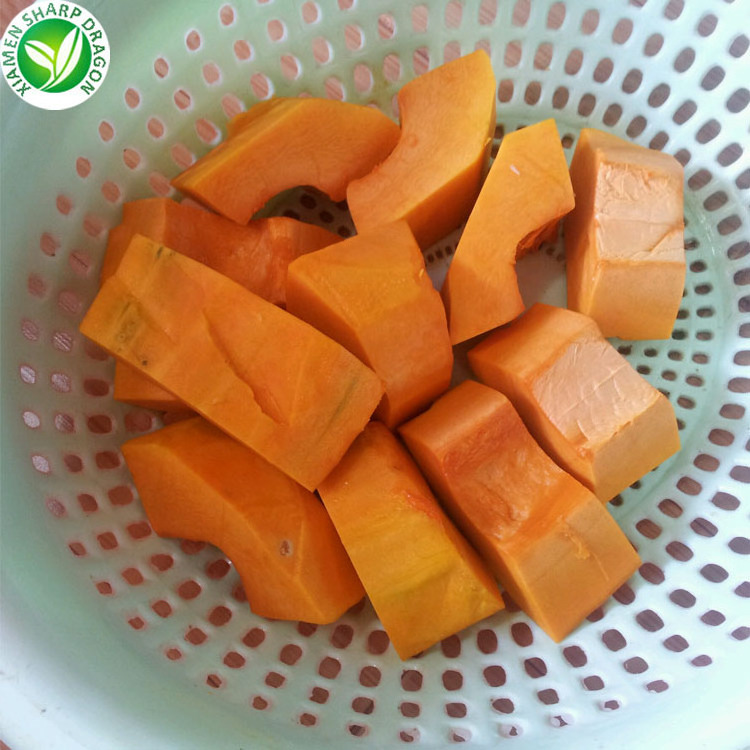 IQF Organic Frozen Peeled Pumpkin Diced Cut Chunks Block Cubes Bulk Organic Freeze Freezing Healthy Natural Wholesale price