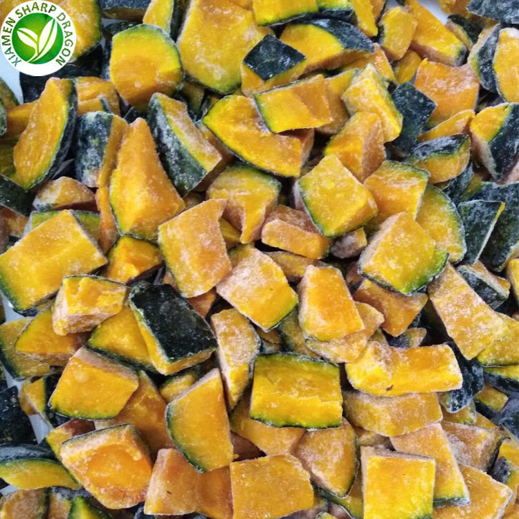 IQF Organic Frozen Peeled Pumpkin Diced Cut Chunks Block Cubes Bulk Organic Freeze Freezing Healthy Natural Wholesale price