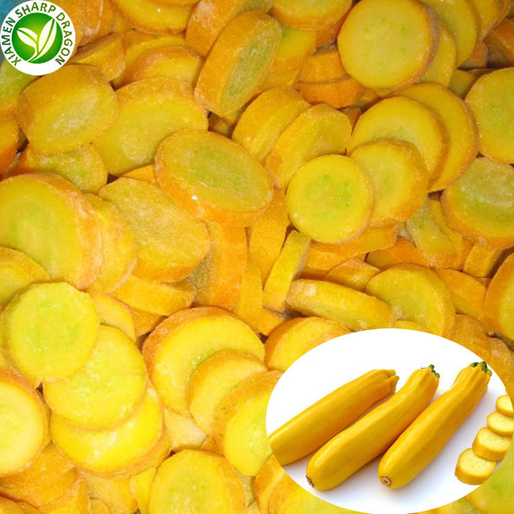 Wholesale IQF Frozen Zucchini Green shredded Zucchini Summer long neck Squash Slice Courgette Freezable Chunk Diced Block Cubes