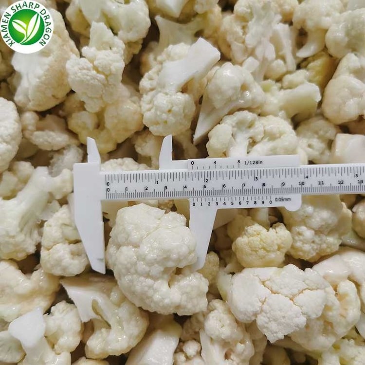 IQF Frozen Best Fresh White Freezing Organic riced Cauliflower Florets Broccoli Veggies Chunk Diced Block Cube Bulk in bag