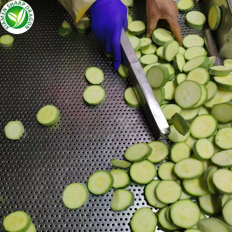 IQF Frozen yellow Green Zucchini Dice Slice Sliced Chunk Diced Block Cubes Cuts Bulk organic Freeze Freezing Wholesale price