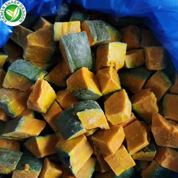 Export Frozen IQF Gold Pumpkin Chunks Cut Diced Block Cubes Freezing Unsweetened Organic Healthy Natural Wholesale price