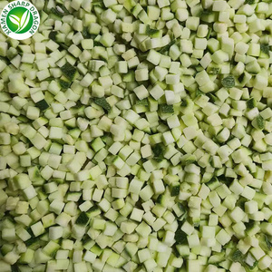 Wholesale IQF Frozen Zucchini Green shredded Zucchini Summer long neck Squash Slice Courgette Freezable Chunk Diced Block Cubes