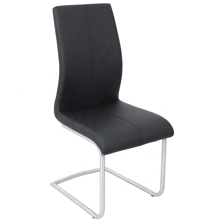 PU cover Stainless Steel Frame Curving Back Dining Chairs