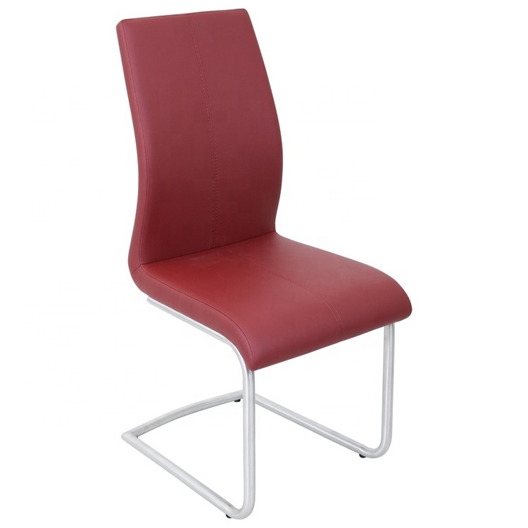 PU cover Stainless Steel Frame Curving Back Dining Chairs