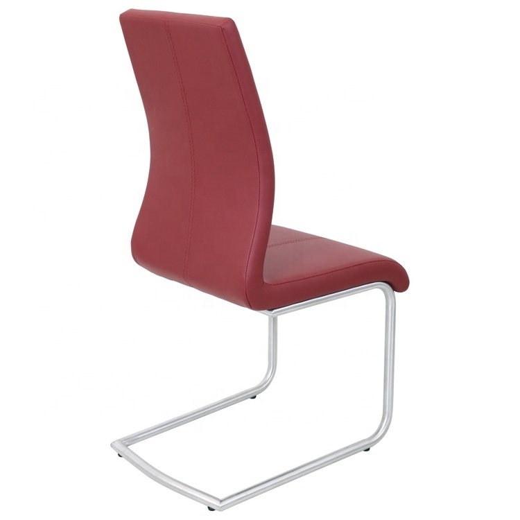 PU cover Stainless Steel Frame Curving Back Dining Chairs