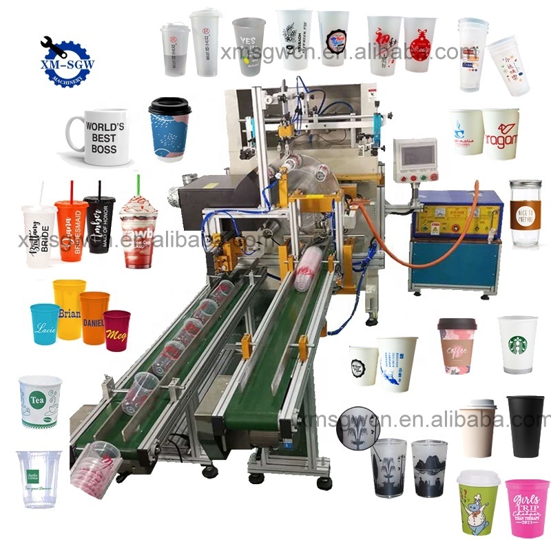 Plastic Cup Screen Printer 2 4 6 Multi Color Full Automatic Print Paper Cups Silk Screen Printing Machine For Glass Bottle