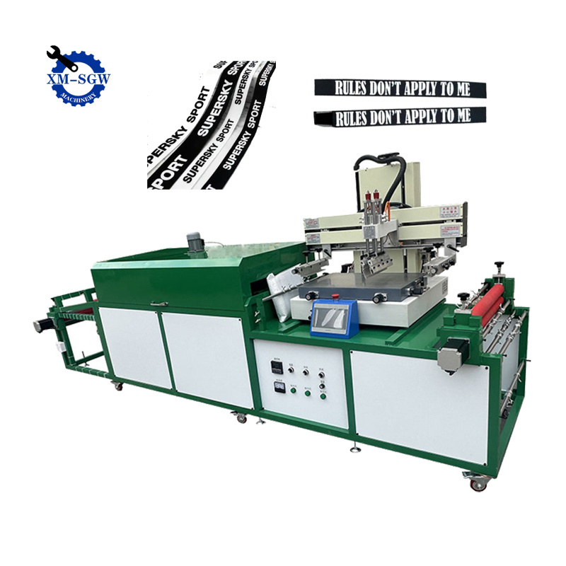 High Quality Automatic 3 Colors Roll To Roll  Silk Screen Printer Tape Ribbon Screen Printing Machine