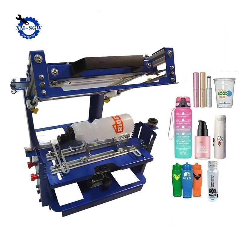 Manual Cylinder Screen Printing Machine Cylinder Silk Screen Printing Machine for Pen/Cup/Mug/Bottle with 10in Squeegee