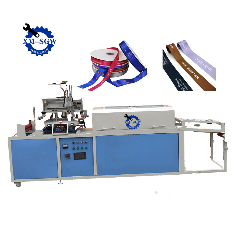 High Quality Automatic 3 Colors Roll To Roll  Silk Screen Printer Tape Ribbon Screen Printing Machine