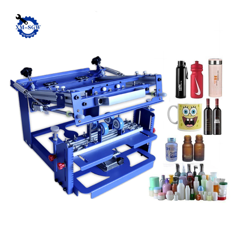 Manual Cylinder Screen Printing Machine Cylinder Silk Screen Printing Machine for Pen/Cup/Mug/Bottle with 10in Squeegee