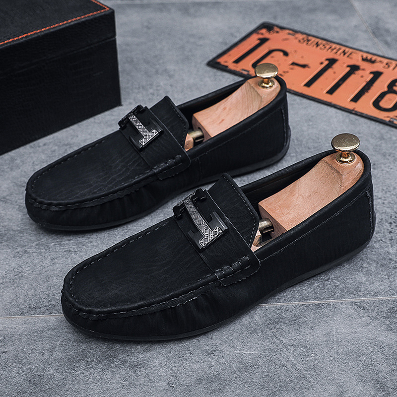 Wholesale Cheap Pu Leather Men Loafers Slip-on Men Casual Shoes Light-weight Driving Shoes Casual Dress Flats For Men