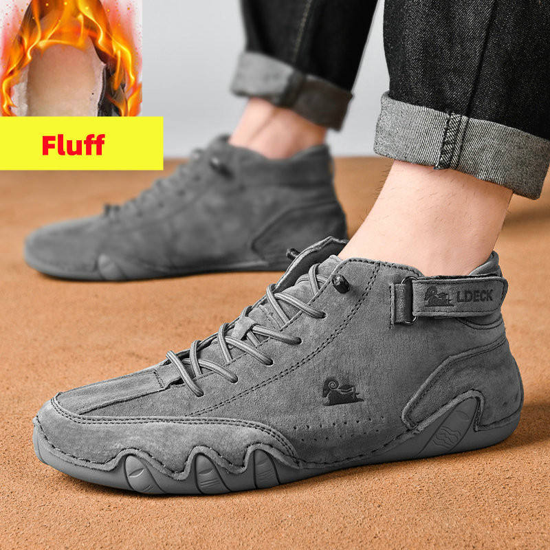 Autumn Winter Trendy Big Size 49 Fleece Lining Men's High-top Snow Boots Large Size 46 Warm Fur Casual Shoes For Men