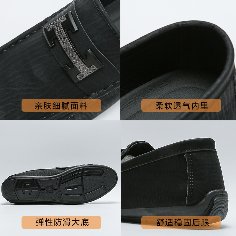 Wholesale Cheap Pu Leather Men Loafers Slip-on Men Casual Shoes Light-weight Driving Shoes Casual Dress Flats For Men